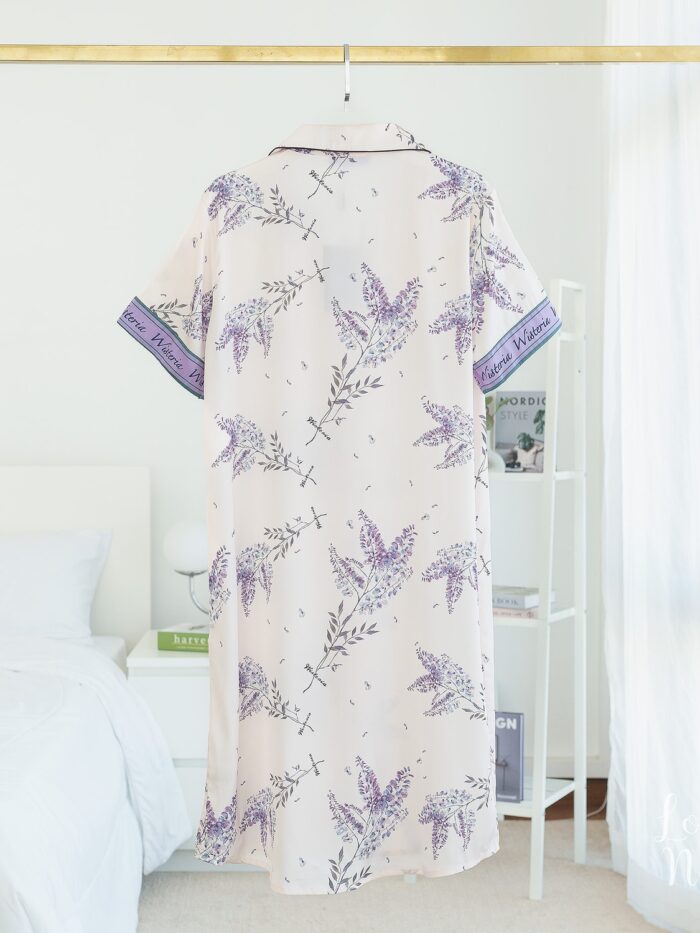 ชุดนอน Silk Satin กระโปรง Wisteria C10 - Image 8