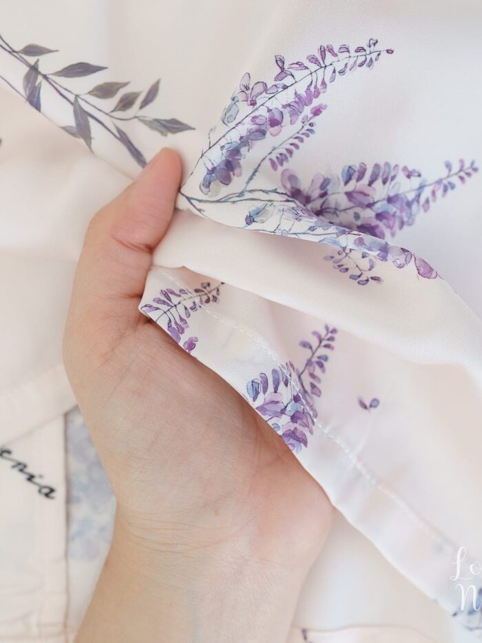 ชุดนอน Silk Satin กระโปรง Wisteria C10 - Image 9
