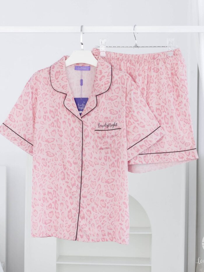 ชุดนอน LovelyNight แขนสั้น-ขาสั้น Pink Leopard A63 - Image 9