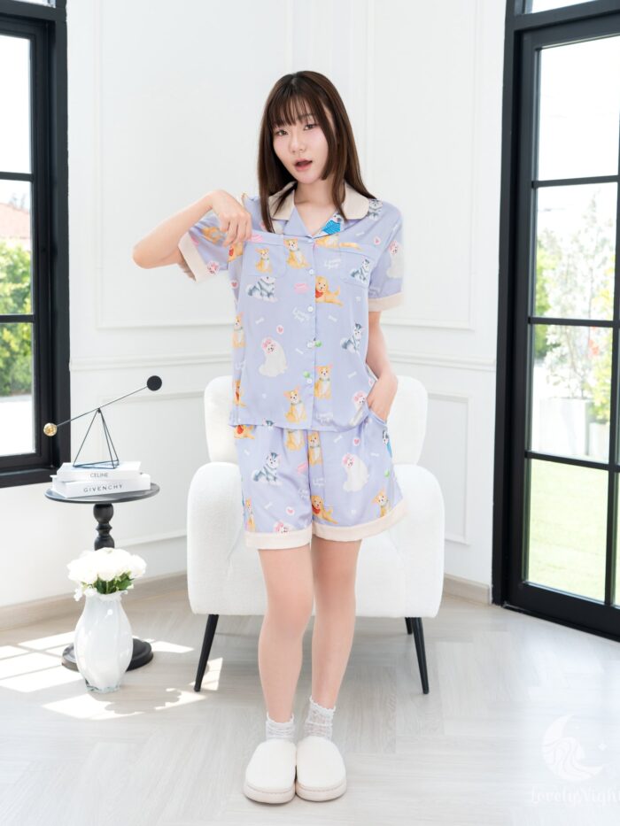 ชุดนอน LovelyNight แขนสั้น-ขาสั้น Lovely Pup A84 - Image 7