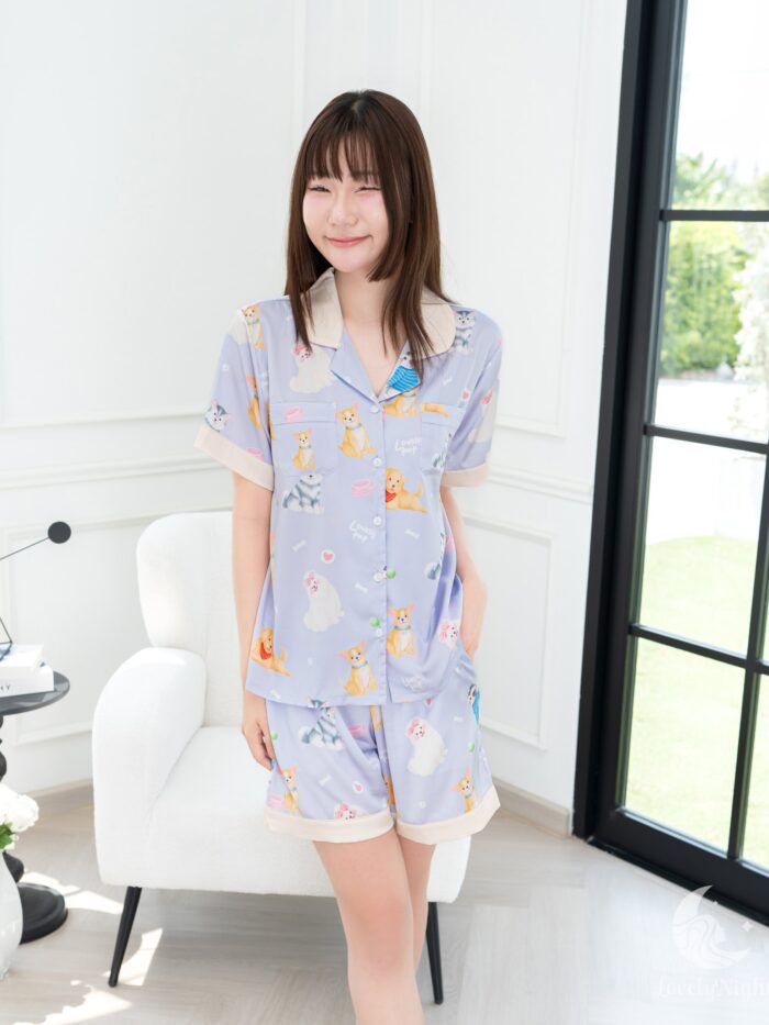ชุดนอน LovelyNight แขนสั้น-ขาสั้น Lovely Pup A84 - Image 2