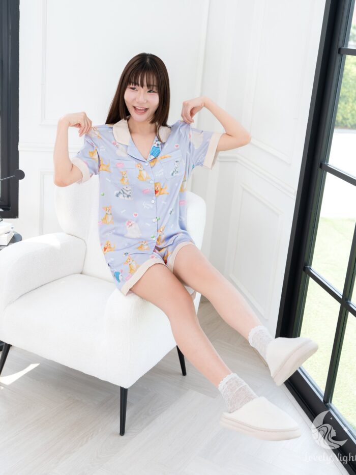 ชุดนอน LovelyNight แขนสั้น-ขาสั้น Lovely Pup A84 - Image 6