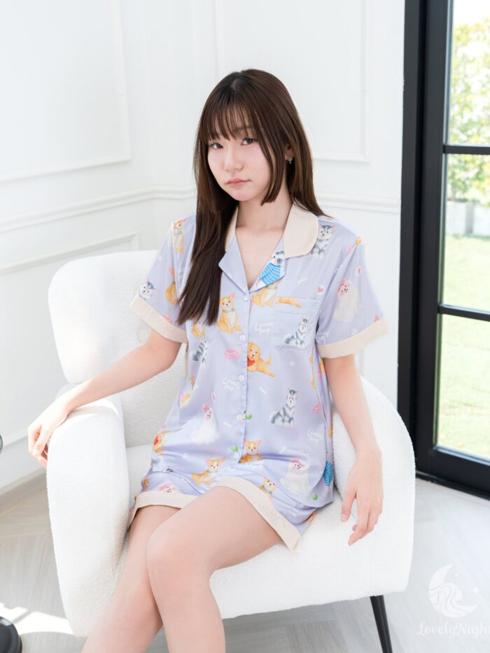 ชุดนอน LovelyNight แขนสั้น-ขาสั้น Lovely Pup A84 - Image 5