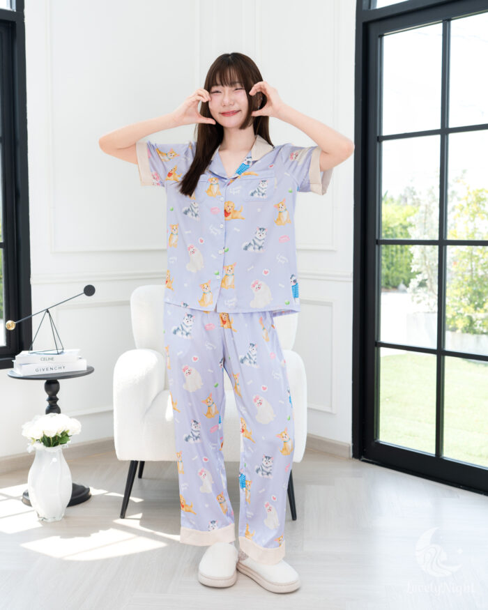 ชุดนอน LovelyNight แขนสั้น-ขายาว Lovely Pup D84