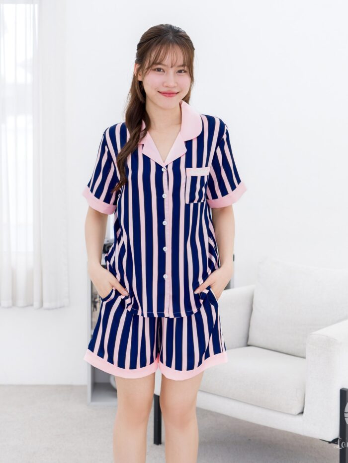 ชุดนอน LovelyNight แขนสั้น-ขาสั้น Midnight Pink A79 - Image 2