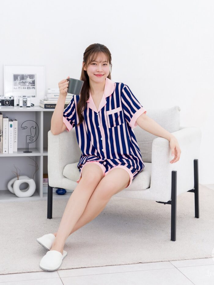 ชุดนอน LovelyNight แขนสั้น-ขาสั้น Midnight Pink A79 - Image 5