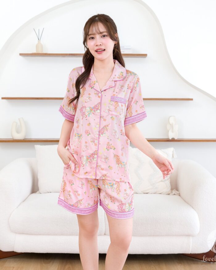 ชุดนอน LovelyNight แขนสั้น-ขาสั้น Fairy Unicorn A25