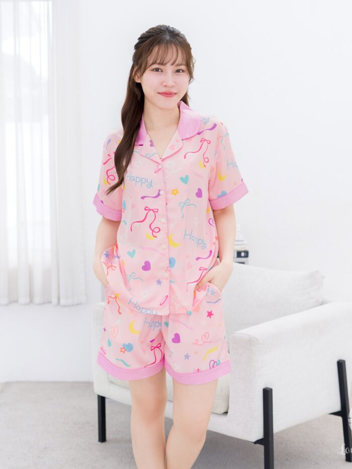 ชุดนอน LovelyNight แขนสั้น-ขาสั้น Happy A22 - Image 4