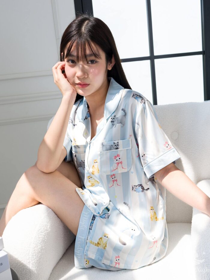 ชุดนอน LovelyNight แขนสั้น-ขาสั้น Pretty Cats A18 - Image 2