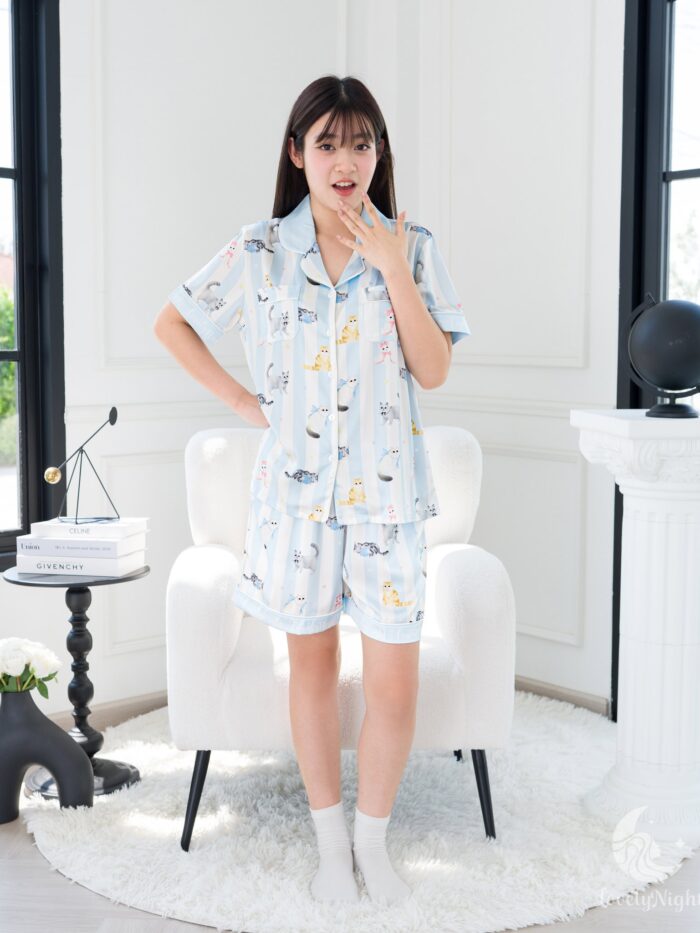 ชุดนอน LovelyNight แขนสั้น-ขาสั้น Pretty Cats A18 - Image 7