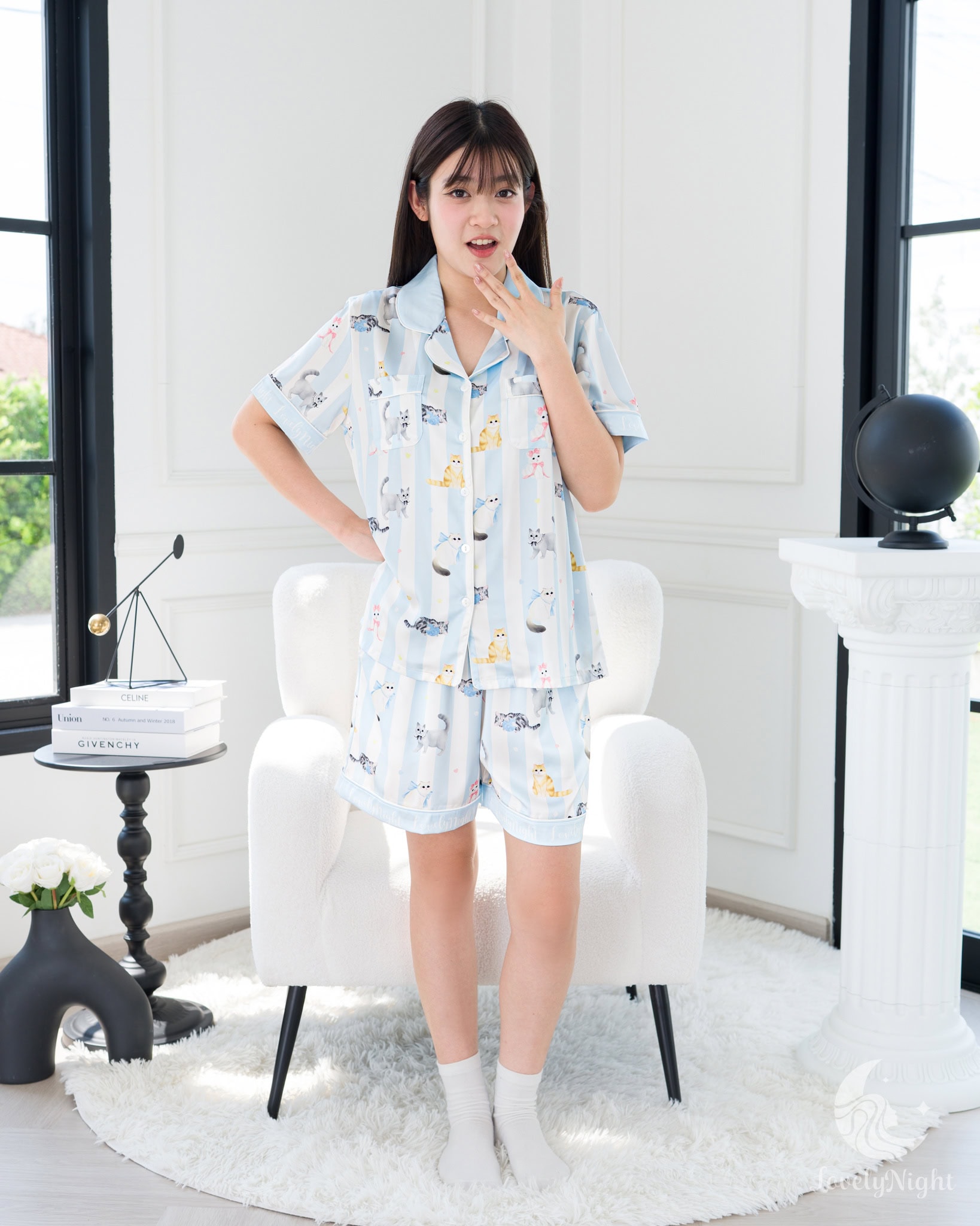 ชุดนอน LovelyNight แขนสั้น-ขาสั้น Pretty Cats A18 - Image 18