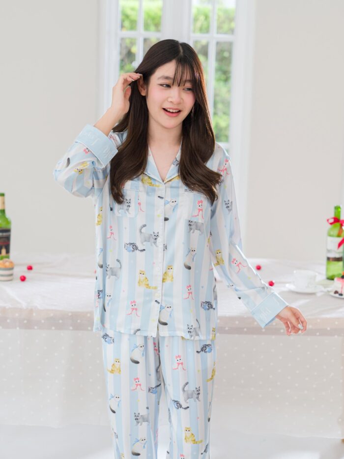 ชุดนอน LovelyNight แขนยาว-ขายาว Pretty Cats B18 - Image 3