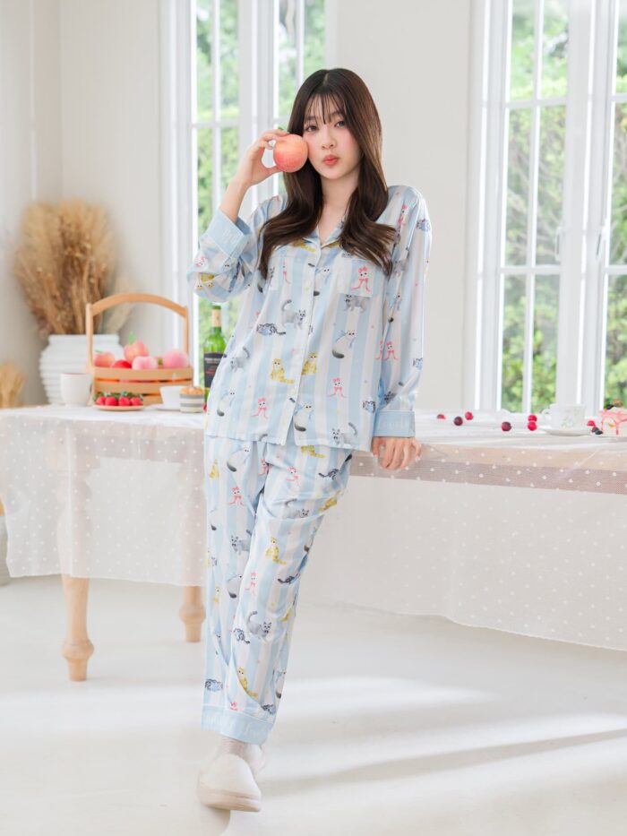 ชุดนอน LovelyNight แขนยาว-ขายาว Pretty Cats B18 - Image 7
