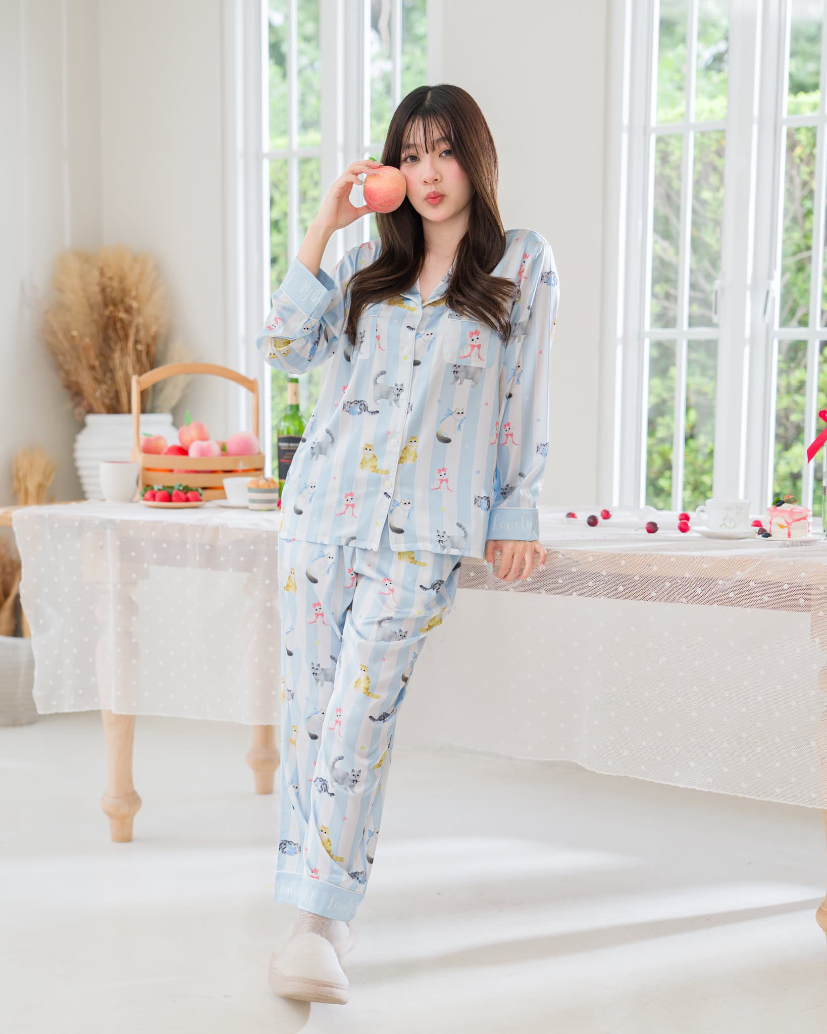 ชุดนอน LovelyNight แขนยาว-ขายาว Pretty Cats B18 - Image 7