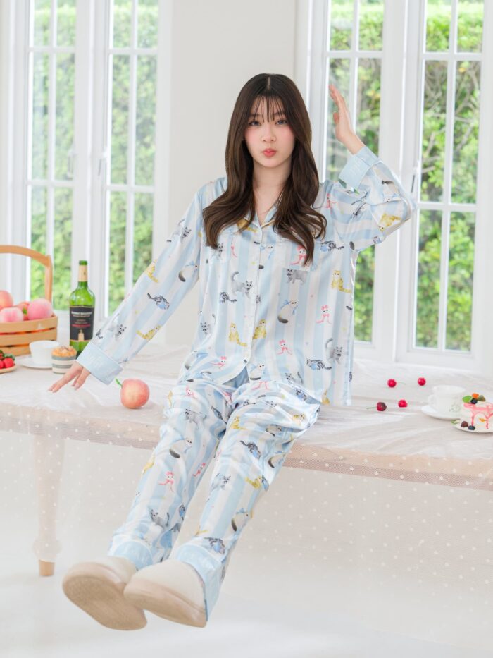 ชุดนอน LovelyNight แขนยาว-ขายาว Pretty Cats B18 - Image 6