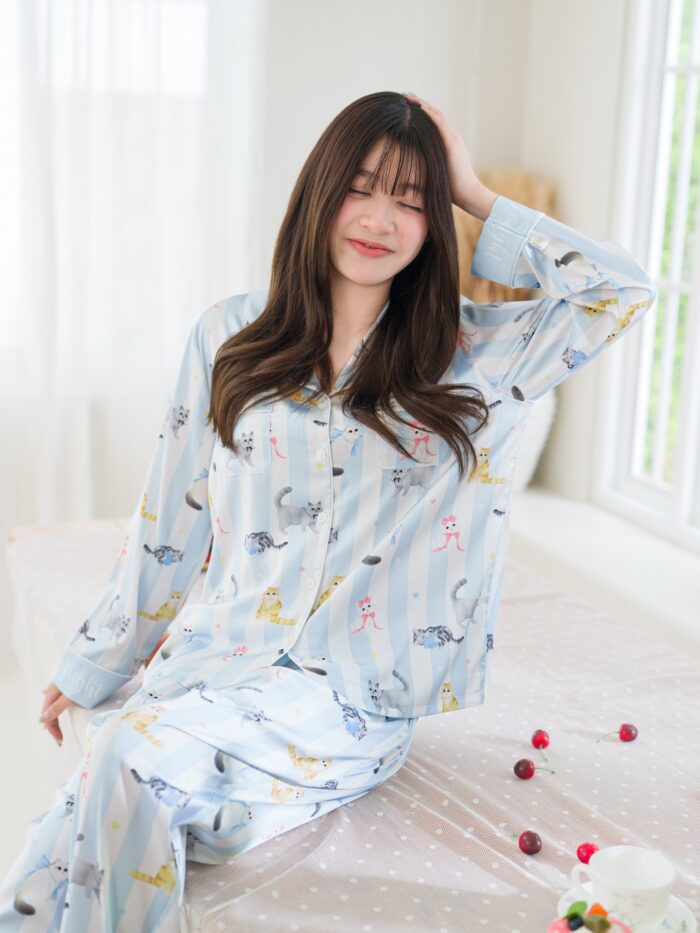 ชุดนอน LovelyNight แขนยาว-ขายาว Pretty Cats B18 - Image 5