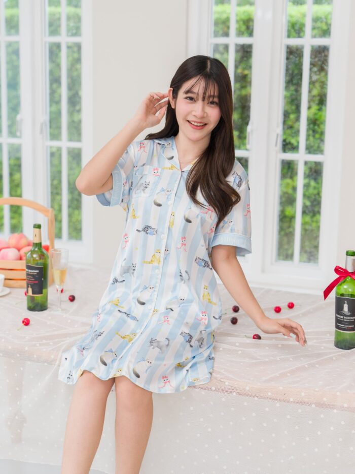 ชุดนอน LovelyNight กระโปรง Pretty Cats C18 - Image 6