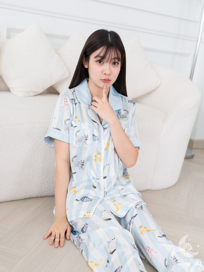 ชุดนอน LovelyNight แขนสั้น-ขายาว Pretty Cats D18 - Image 3