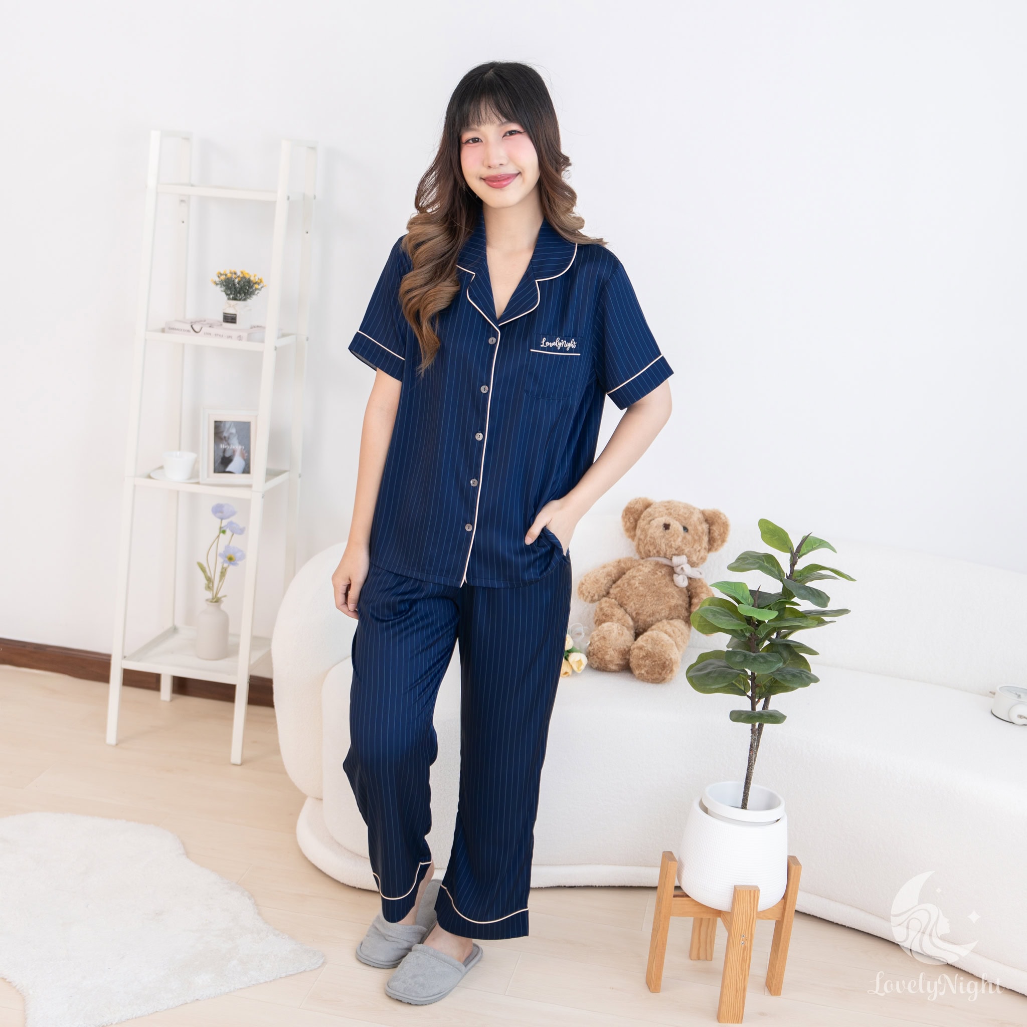 ชุดนอนผู้หญิง LovelyNight แขนสั้น-ขายาว Classe D51 - Image 5