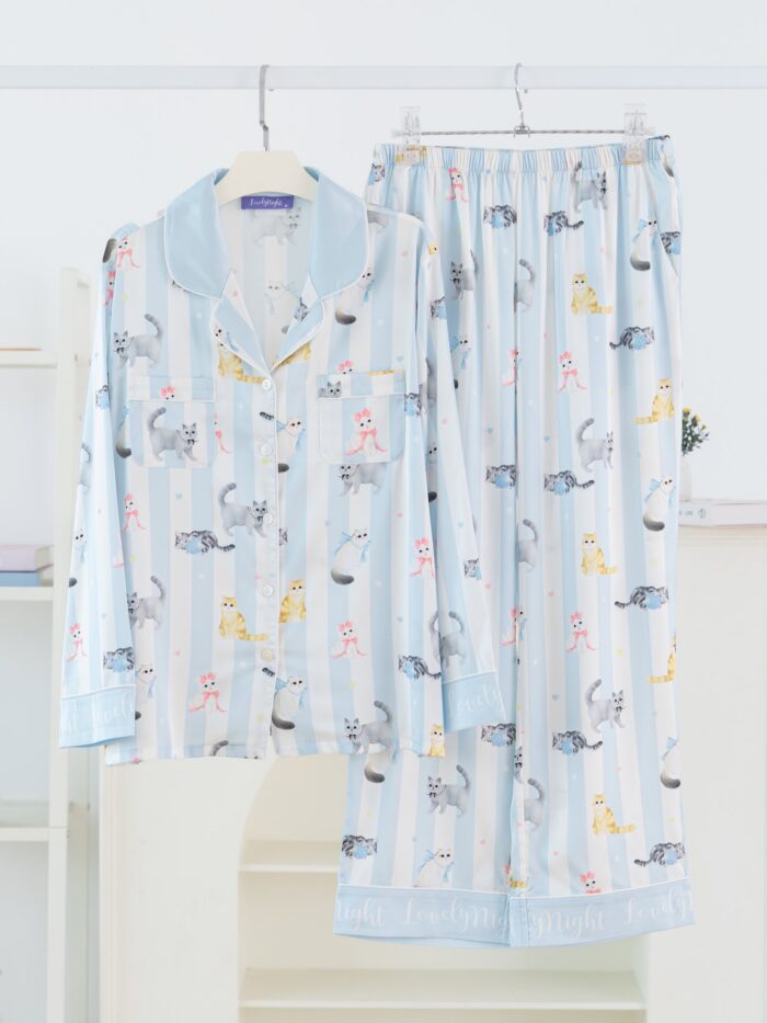 ชุดนอน LovelyNight แขนยาว-ขายาว Pretty Cats B18 - Image 8