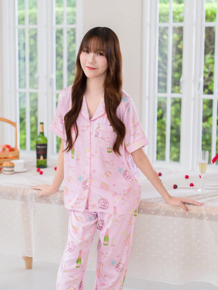 ชุดนอน LovelyNight แขนสั้น-ขายาว Party D31 - Image 4