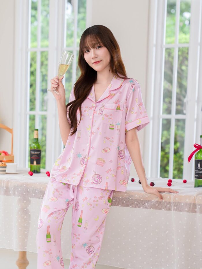 ชุดนอน LovelyNight แขนสั้น-ขายาว Party D31 - Image 3