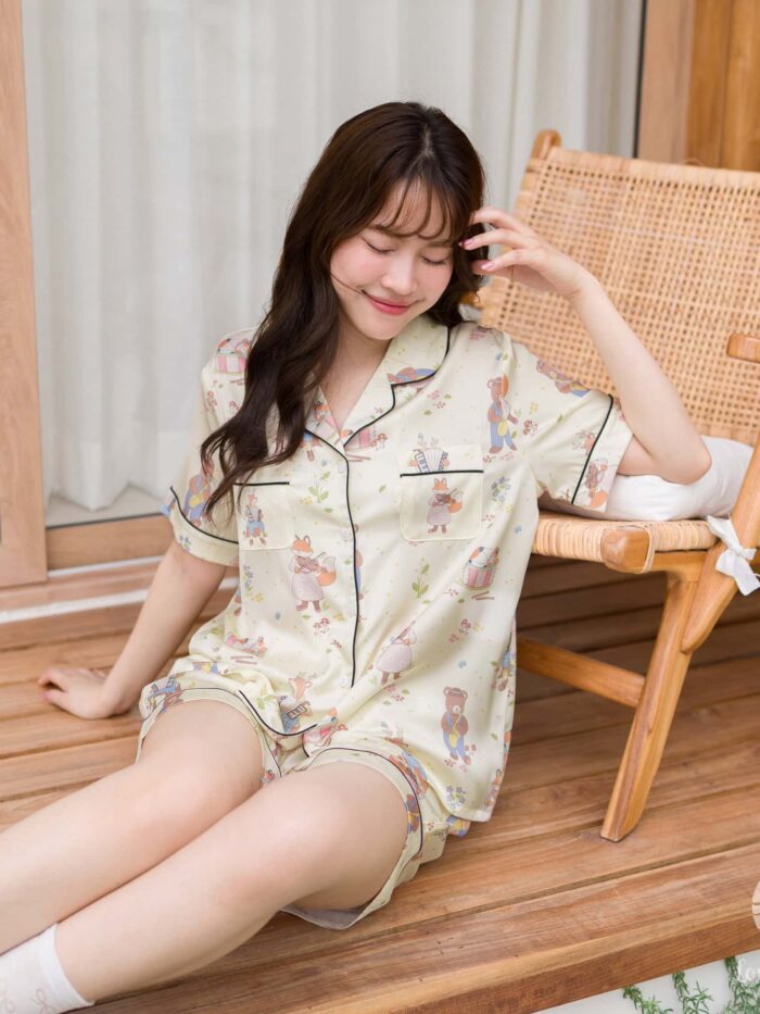 ชุดนอน LovelyNight แขนสั้น-ขาสั้น Wildlife Melody A38 - Image 5