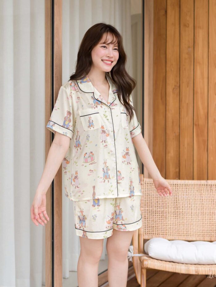 ชุดนอน LovelyNight แขนสั้น-ขาสั้น Wildlife Melody A38 - Image 4