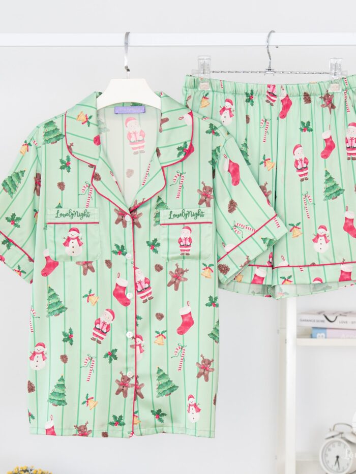 ชุดนอน LovelyNight แขนสั้น-ขาสั้น Xmas Green A90 - Image 8