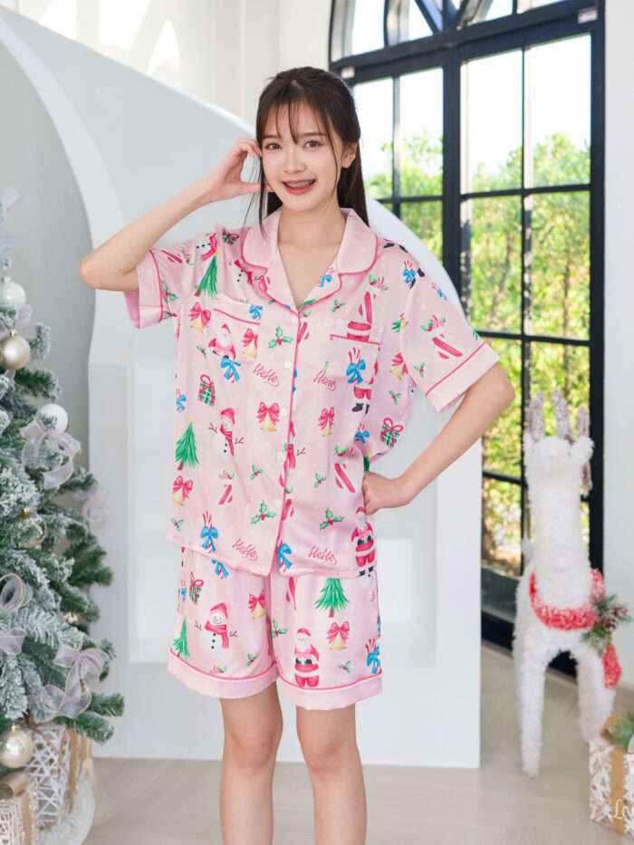 ชุดนอน LovelyNight แขนสั้น-ขาสั้น Santa Pink A91 - Image 6