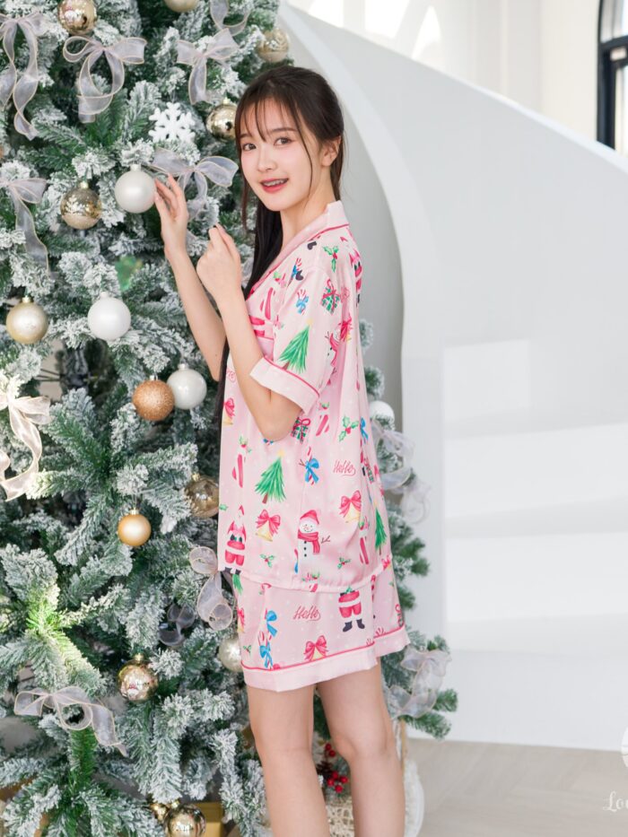 ชุดนอน LovelyNight แขนสั้น-ขาสั้น Santa Pink A91 - Image 7