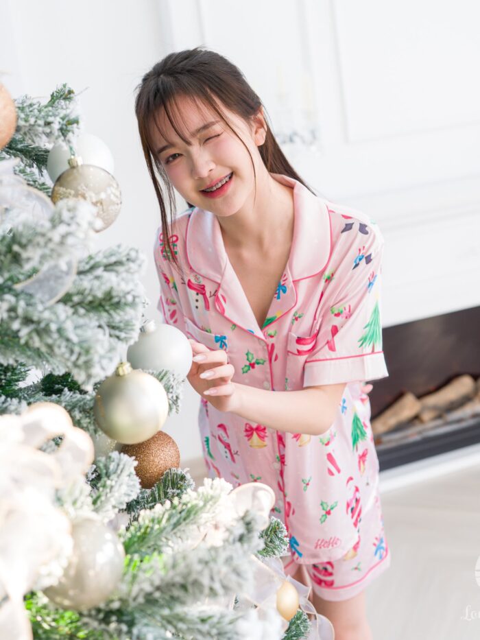 ชุดนอน LovelyNight แขนสั้น-ขาสั้น Santa Pink A91 - Image 2