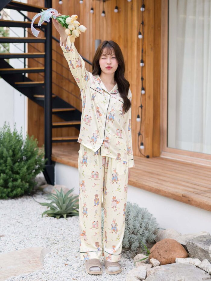 ชุดนอน LovelyNight แขนยาว-ขายาว Wildlife Melody B38