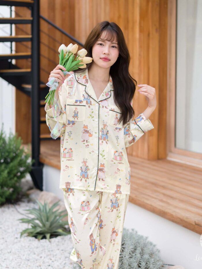 ชุดนอน LovelyNight แขนยาว-ขายาว Wildlife Melody B38 - Image 2