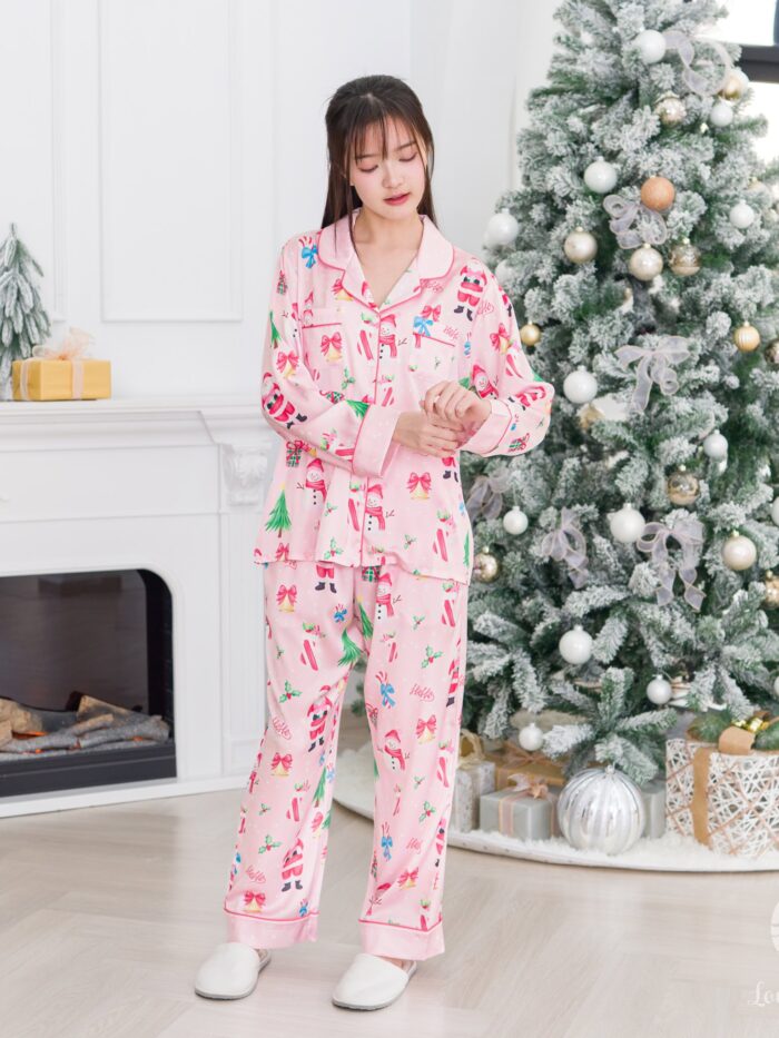 ชุดนอน LovelyNight แขนยาว-ขายาว Santa Pink B91 - Image 6