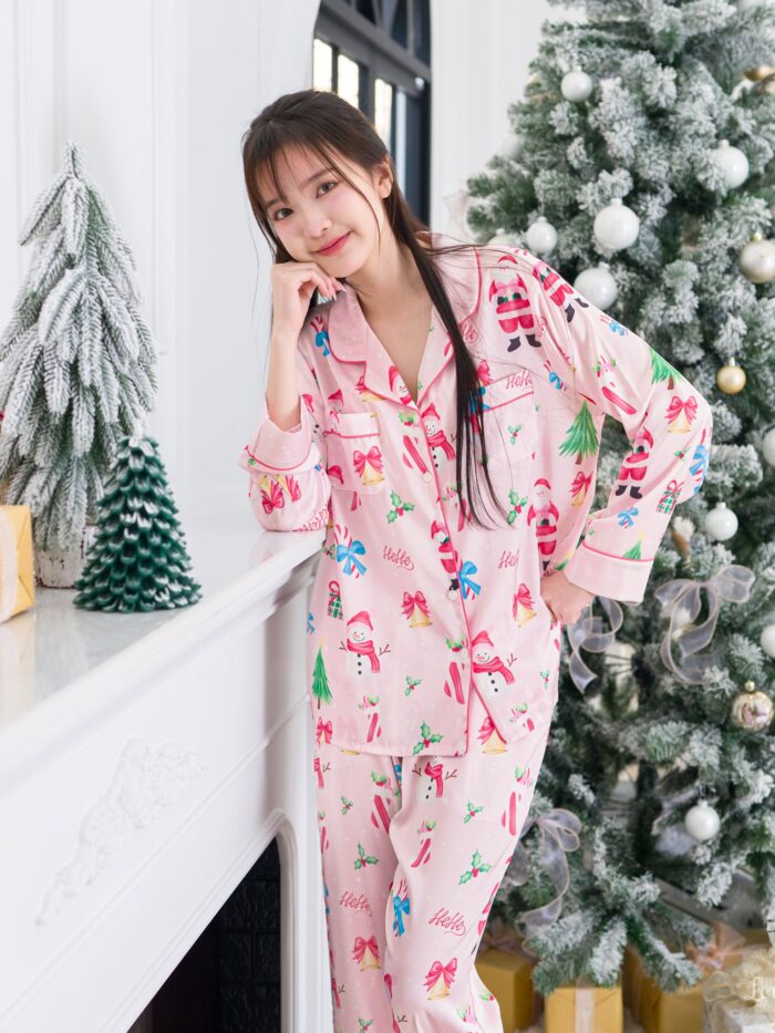 ชุดนอน LovelyNight แขนยาว-ขายาว Santa Pink B91 - Image 2