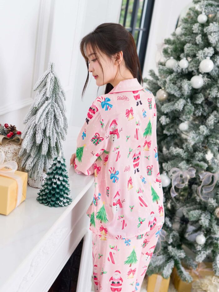 ชุดนอน LovelyNight แขนยาว-ขายาว Santa Pink B91 - Image 3