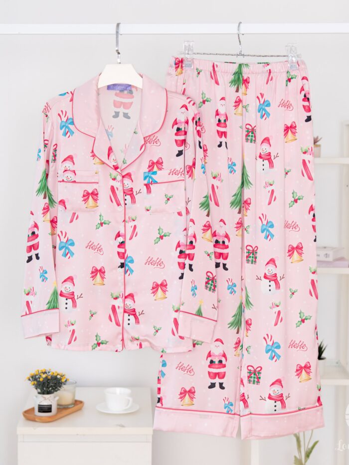 ชุดนอน LovelyNight แขนยาว-ขายาว Santa Pink B91 - Image 8