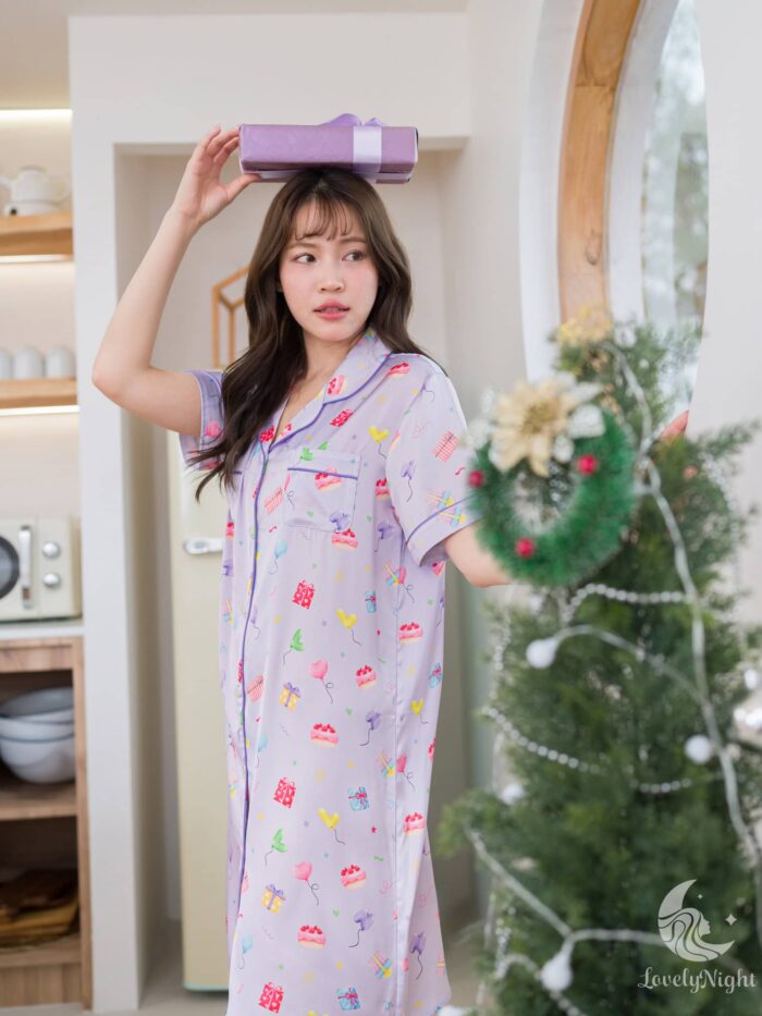 ชุดนอน LovelyNight กระโปรง Best Wishes C39 - Image 2