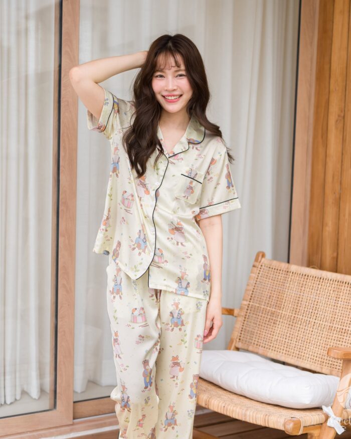 Alternative view of ชุดนอน LovelyNight แขนสั้น-ขายาว Wildlife Melody D38