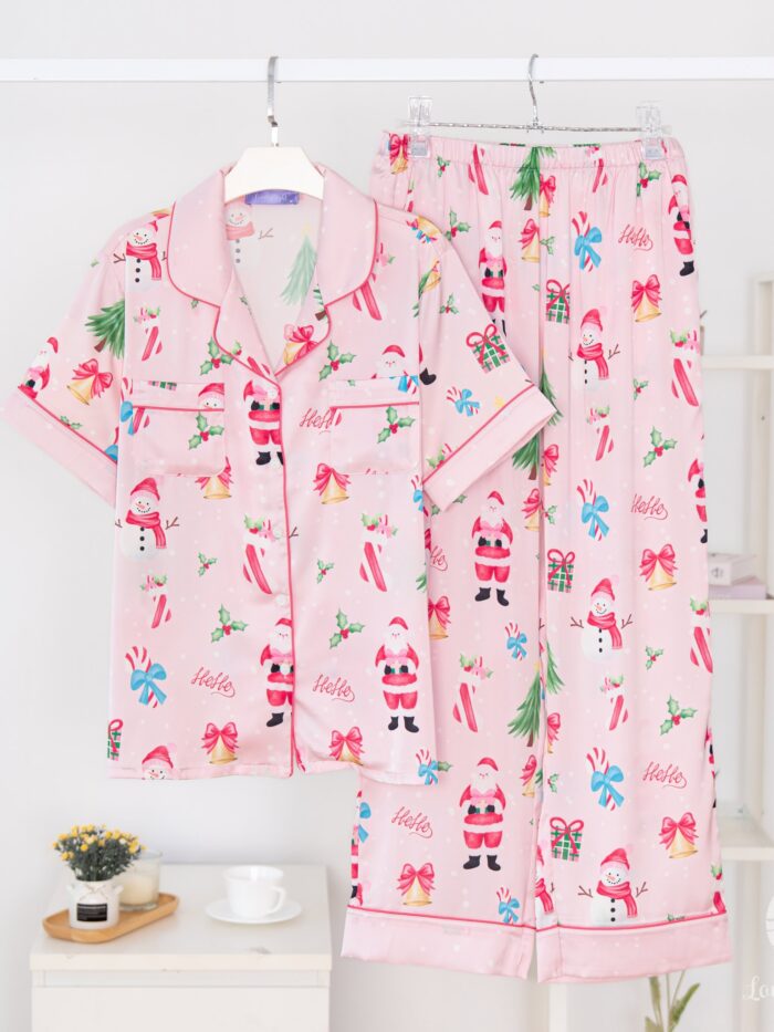 ชุดนอน LovelyNight แขนสั้น-ขายาว Santa Pink D91 - Image 8