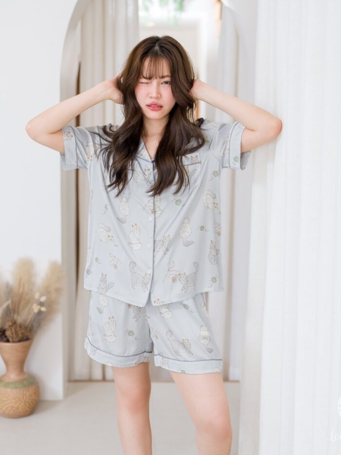 ชุดนอน LovelyNight แขนสั้น-ขาสั้น Persian Cats A40 - Image 2