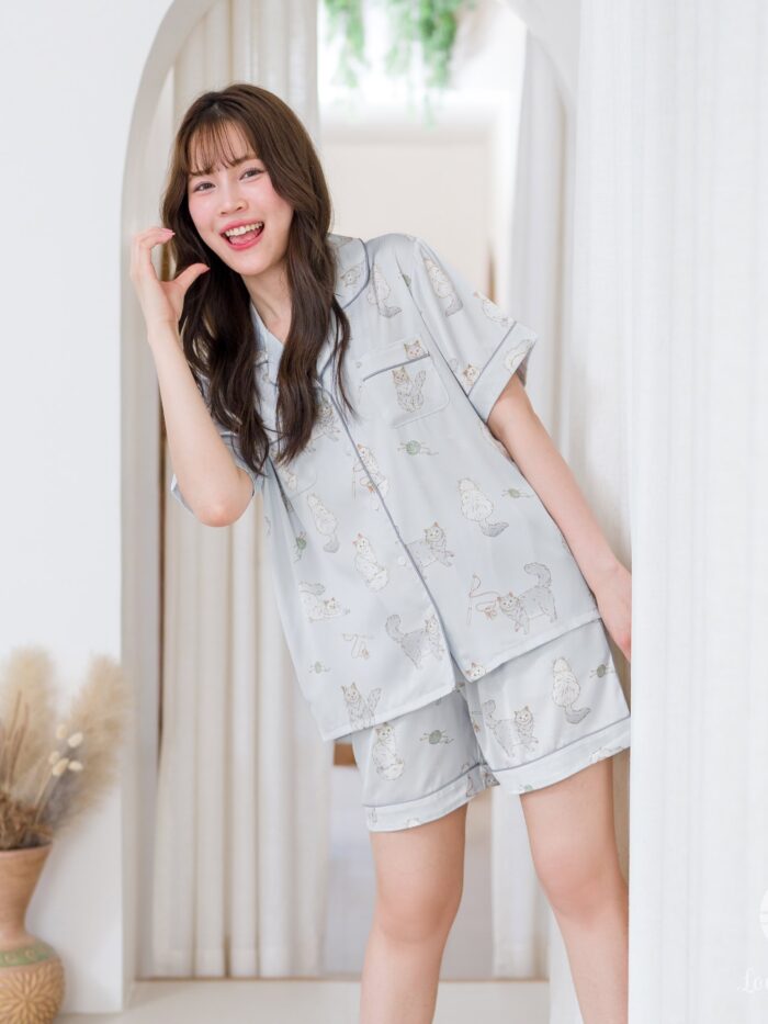 ชุดนอน LovelyNight แขนสั้น-ขาสั้น Persian Cats A40 - Image 3