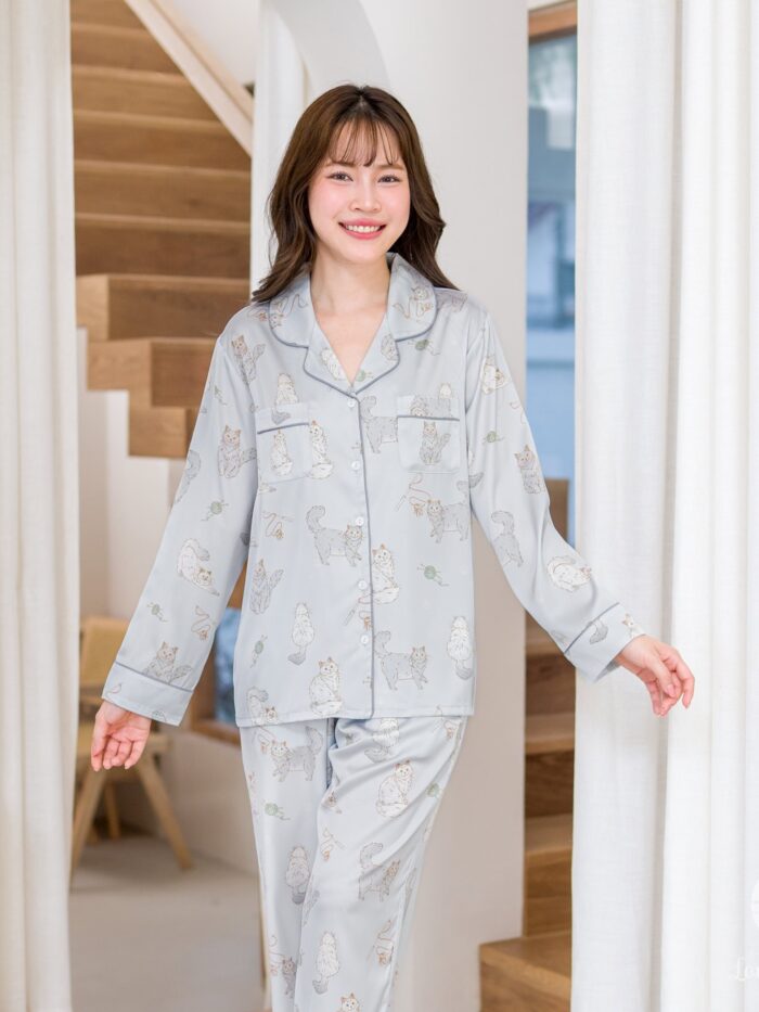 ชุดนอน LovelyNight แขนยาว-ขายาว Persian Cats B40 - Image 3
