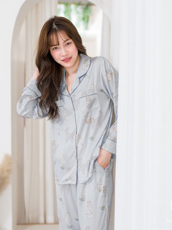 ชุดนอน LovelyNight แขนยาว-ขายาว Persian Cats B40 - Image 2
