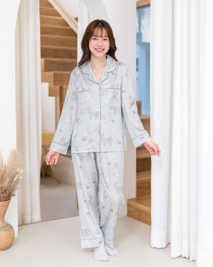 ชุดนอน LovelyNight แขนยาว-ขายาว Persian Cats B40