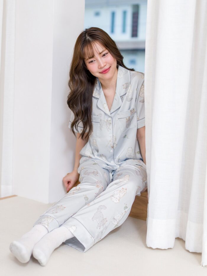 ชุดนอน LovelyNight แขนสั้น-ขายาว Persian Cats D40 - Image 4