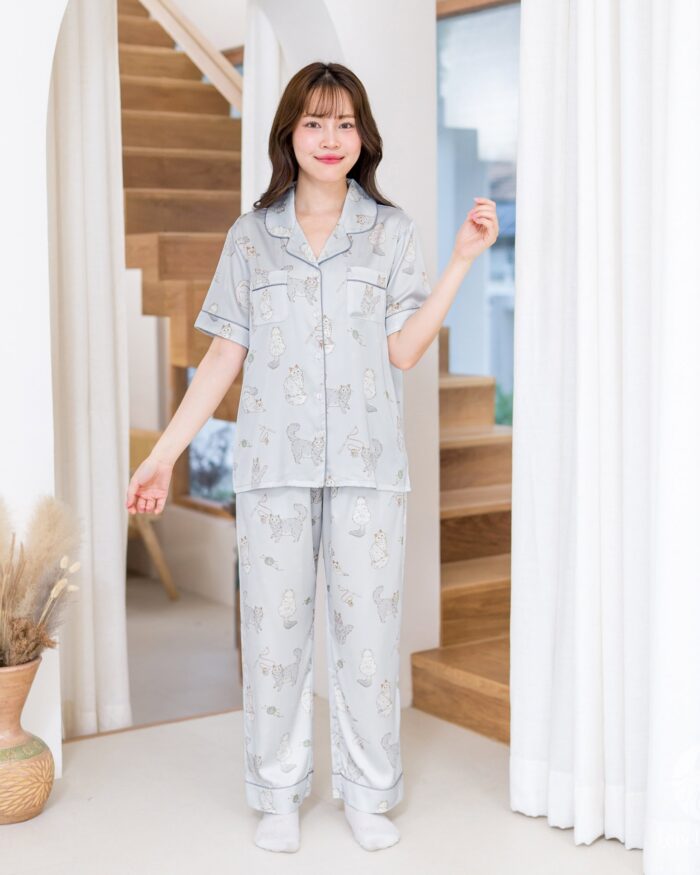 ชุดนอน LovelyNight แขนสั้น-ขายาว Persian Cats D40