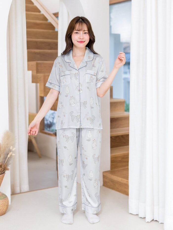 ชุดนอน LovelyNight แขนสั้น-ขายาว Persian Cats D40