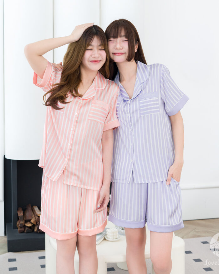 ชุดนอน LovelyNight แขนสั้น-ขาสั้น Pastel Lover A42